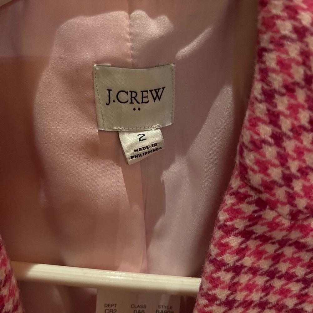 J.Crew pink checked wool blazer NWT - Picture 3 of 6